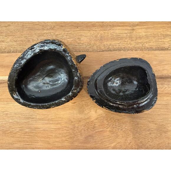 Vintage Kashmiri Hand painted Black Duck Box Small - Picture 8 of 9